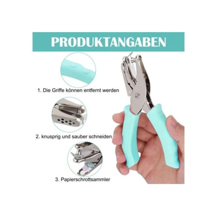 Perforator portabil, verde menta, circular, multifunctional, taiere curata