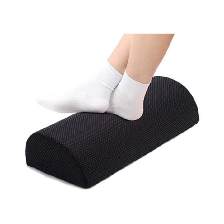 Ergonomikus lábtartó masszázspárnával, memóriahabbal, fekete