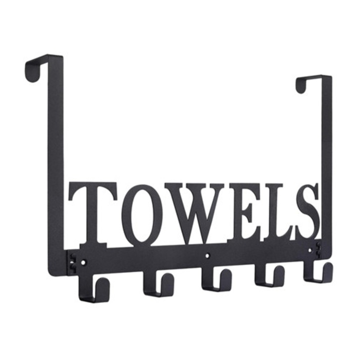 Suport de usa din metal, negru