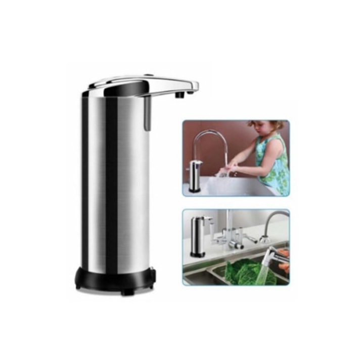 Szappanadagoló automata, rozsdamentes acél, infravörös mozgásérzékelő, tartós kivitel