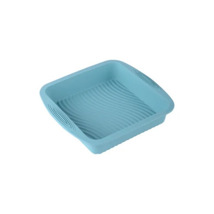 Tava copt patrata din silicon, non-aderenta, rezistenta la caldura, sigura pentru alimente, 20x20cm