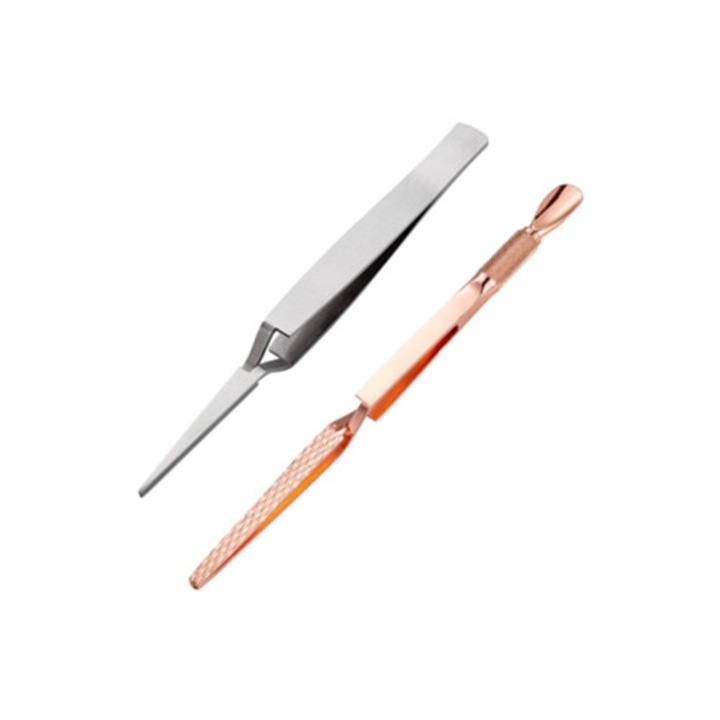 Set unghiere si clesti pentru manichiura si pedichiura, 2 bucati, argintiu