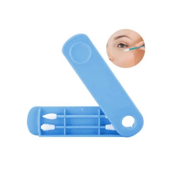 Set 2 betisoare cu silicon pentru cutatarea urechilor, silicon, albastru