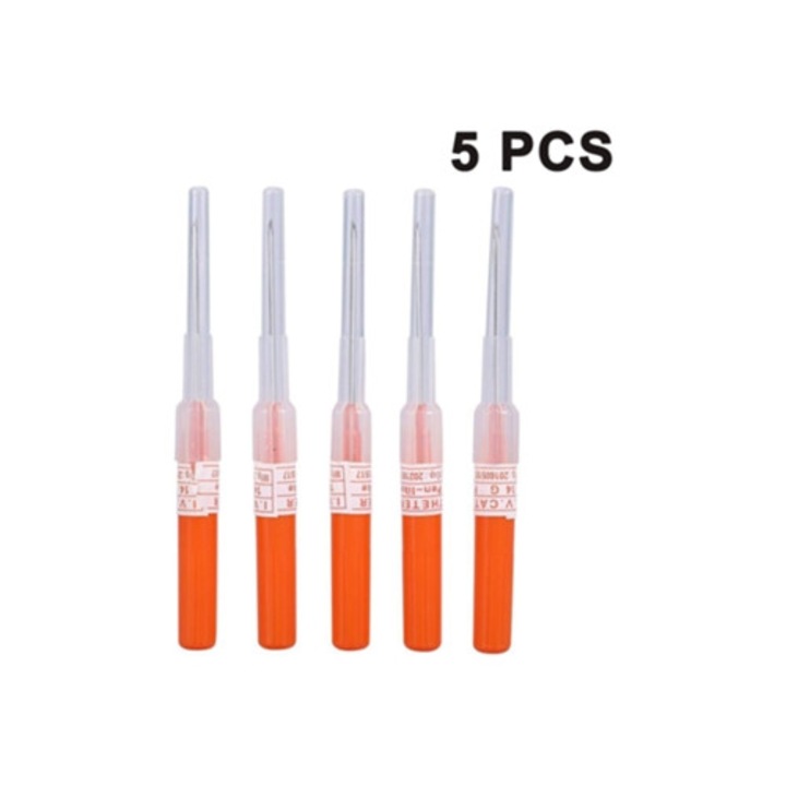 Комплект от 5 стерилни игли за пиърсинг 14G, 16G, 18G за ухо и нос