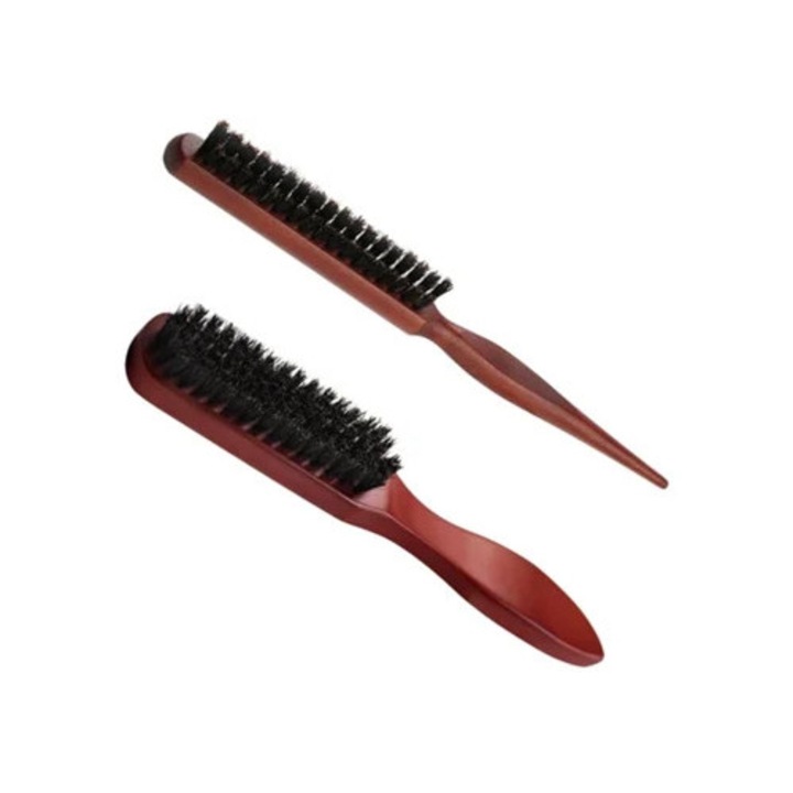 Perie din peri de mistret pentru par si barba, set de perii de par si piepteni