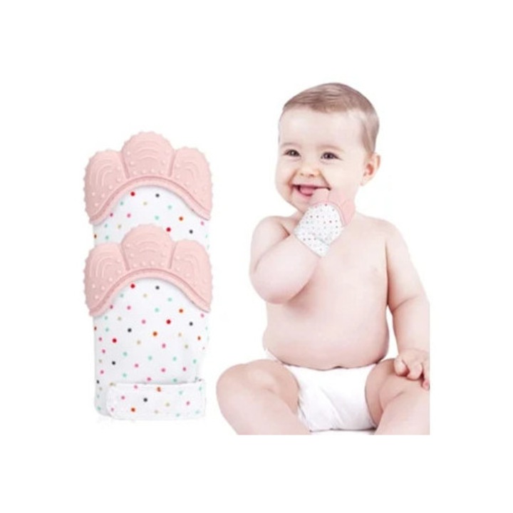 Babafogzási kesztyű (2 db-os szett), poliészter és szilikon, fájdalomcsillapítás