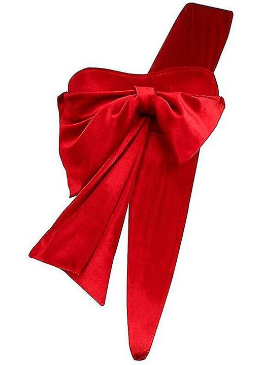 Szexi fehérnemű, poliészter, elegáns masnis kivitel, piros, 2XL INTL