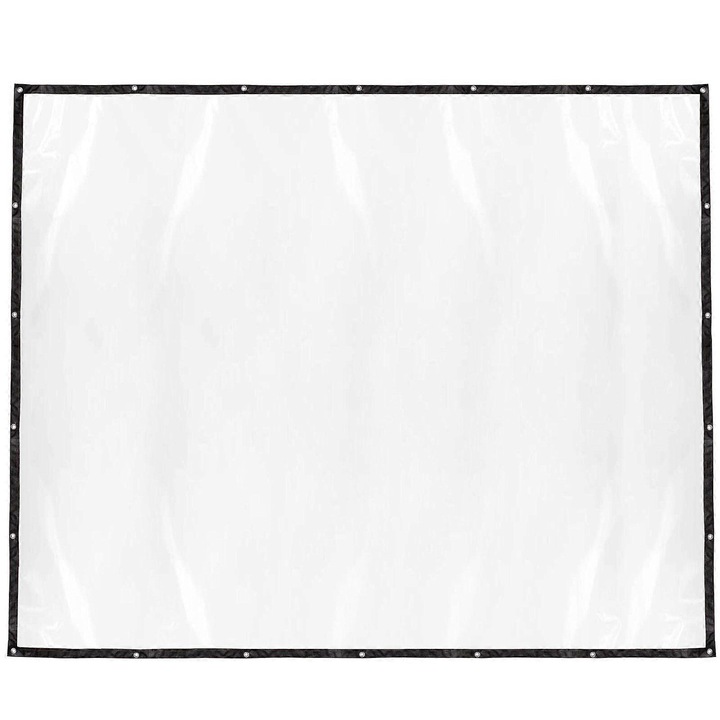 Átlátszó polietilén ponyva, 300x250 cm, vízálló, fekete szegély