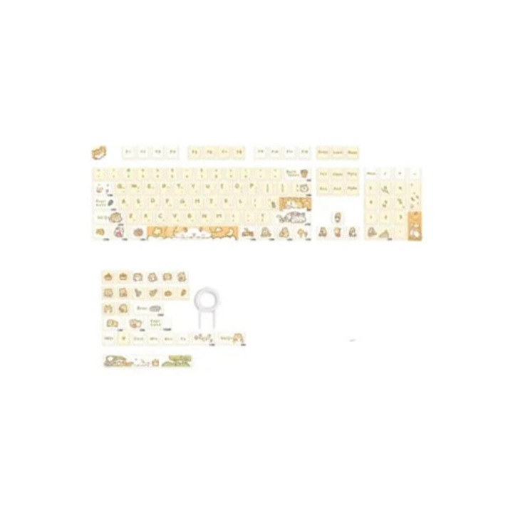 Capace de taste set 131, galbene, pentru tastaturi mecanice, dimensiune standard.