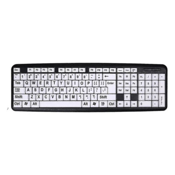 Tastatura cu taste mari, USB, pentru persoanele cu deficiente de vedere, set Ly Ebike