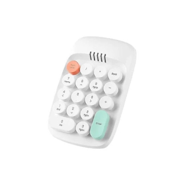 Tastatura numerica wireless, 18 taste, tip masina de scris, 2.4GHz, Bluetooth
