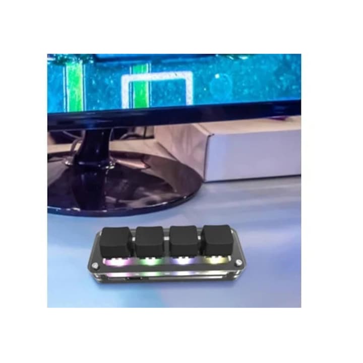 Tastatura mecanica mini Key4 set gaming, multicolor, 30x10cm