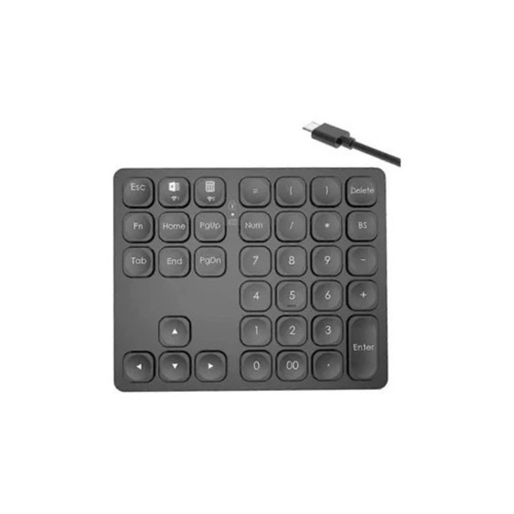 Tastatura wireless Bluetooth mini pentru telefon si tableta, neagra