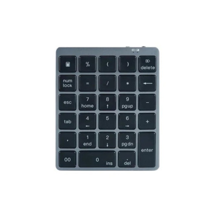 Tastatura numerica Bluetooth portabila cu 28 de taste, aluminiu, hub USB, pentru iPad si telefon mobil