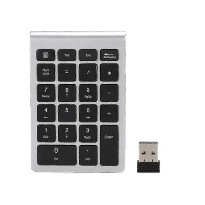 Tastatura numerica wireless, 22 taste, neagra