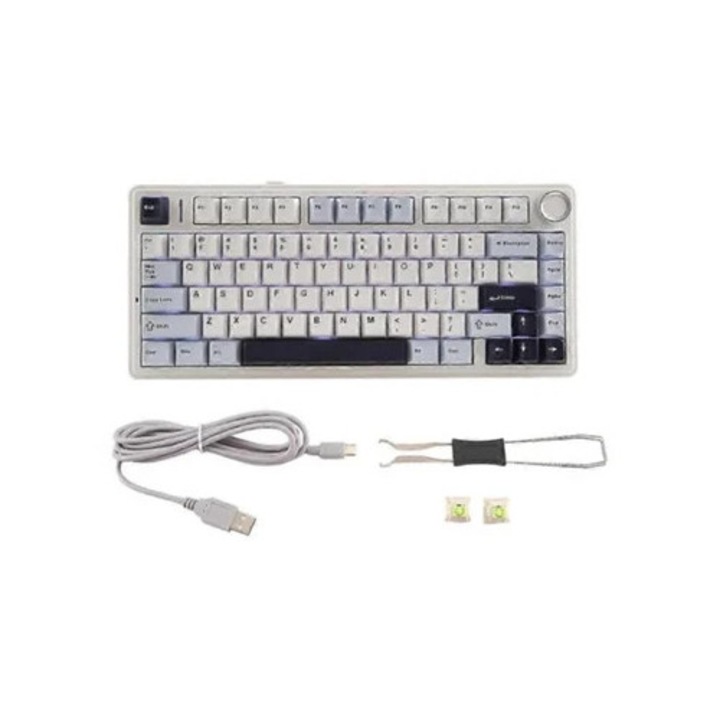 Механична клавиатура Aula F75, 80 клавиша, безжична, hot-swappable, PBT, за игри