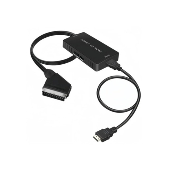 Converter Scart la HDMI 1080p/720p, cablu pentru HDTV, proiector, DVD, VHS, STB, Xbox