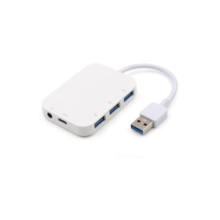 Statie de andocare USB 5-in-1, multifunctionala, 3.0, alba