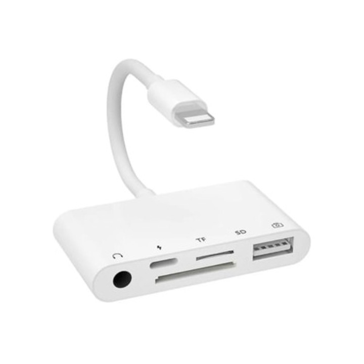 Адаптер OTG Dual USB 3 в 1 със захранване за iPhone 12 11 X 8 7