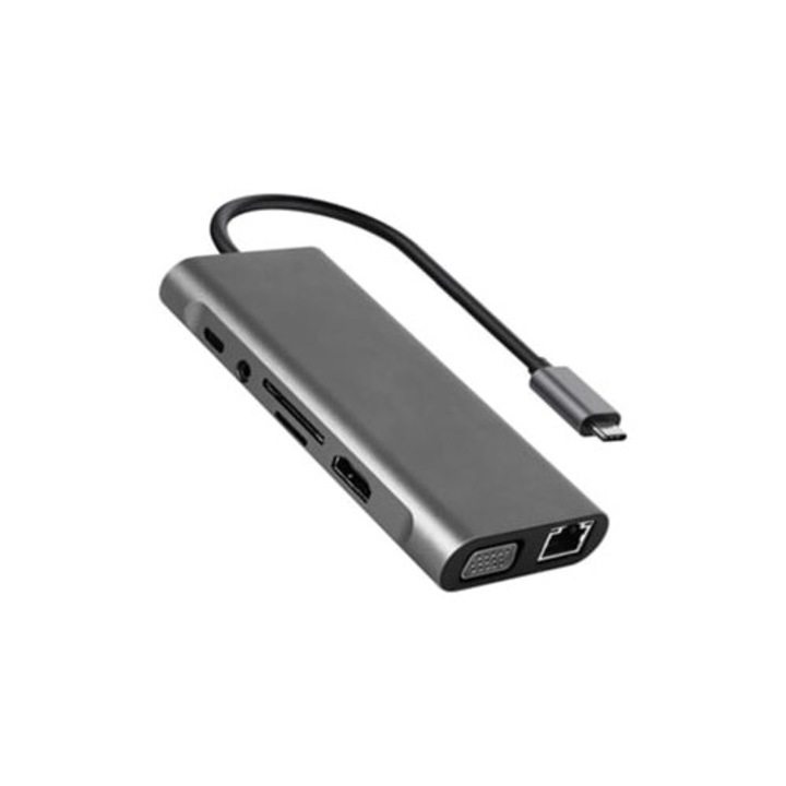 USB C Hub, 11 az 1-ben, HDMI többportos adapter, 100W Power Delivery, SD/TF kártyaolvasó, MacBook Pro/Air, iPad-hez