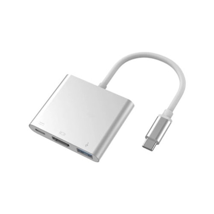 Adaptor USB Type C la HDMI 1080p, hub PD, USB A 3.0