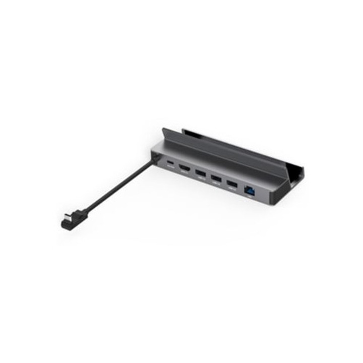 Statie de andocare Bestvite Type-C, 3xUSB, HDMI 2.0 4K 60Hz, RJ45 1000M, gri