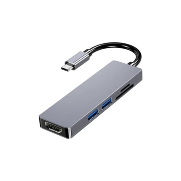 Statie de andocare 5-in-1 Type-C 3.1 la HDMI, 4K, gri