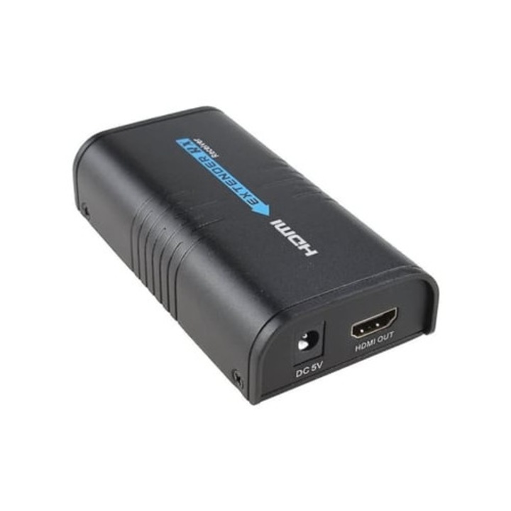 HDMI 1080p приемник за удължител, 100-120 метра, черен