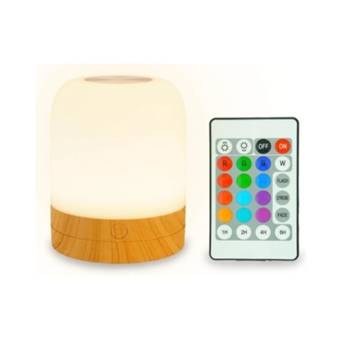 Veioza cu telecomanda, 7 culori, lumina ambientala RGB