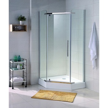 Paravan de dus pentagonal Belform Clear, profil cromat batant, 90x90 cm Paravan de dus pentagonal Belform Clear, profil cromat batant, 90x90 cm