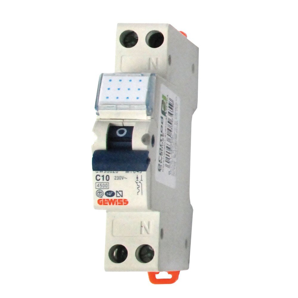 Intrerupator automat 1P+N Gewiss, 10A, curba C