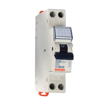 Intrerupator automat 1P+N Gewiss, 32A, curba C Intrerupator automat 1P+N Gewiss, 32A, curba C