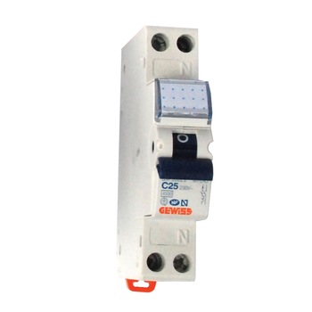 Intrerupator automat 1P+N Gewiss, 25A, curba C Intrerupator automat 1P+N Gewiss, 25A, curba C