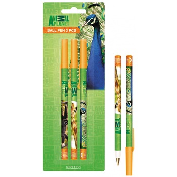 Set 3 Pixuri cu gel Animal Planet Set 3 Pixuri cu gel Animal Planet