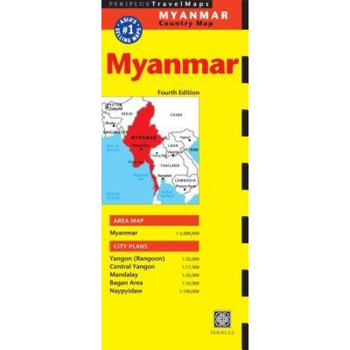 Myanmar Country Map, Periplus Editions (Manufactured by)