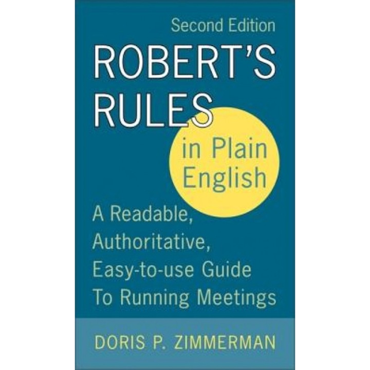 Robert's Rules in Plain English, Doris P. Zimmerman