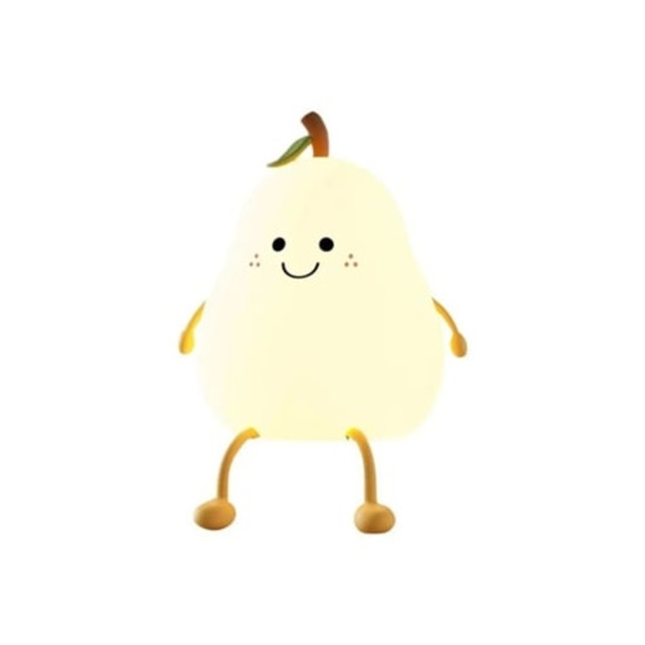 Lampa de veghe pentru copii, lampa in forma de para, silicon