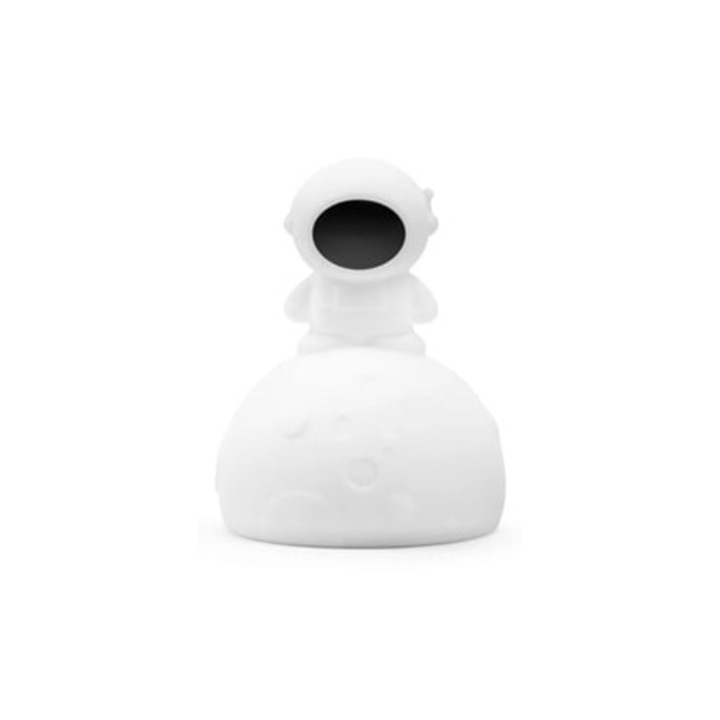 Lampa de veghe copii astronaut junior, 8 culori, material silicon, portabil, alb