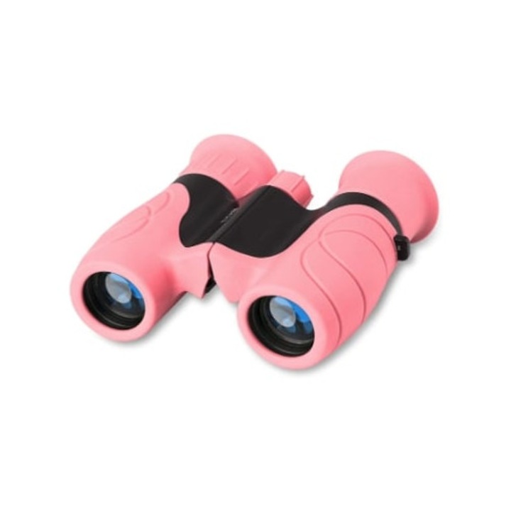 Binoclu pentru copii 8x21, roz, compact, pentru observarea pasarilor, drumetii, camping