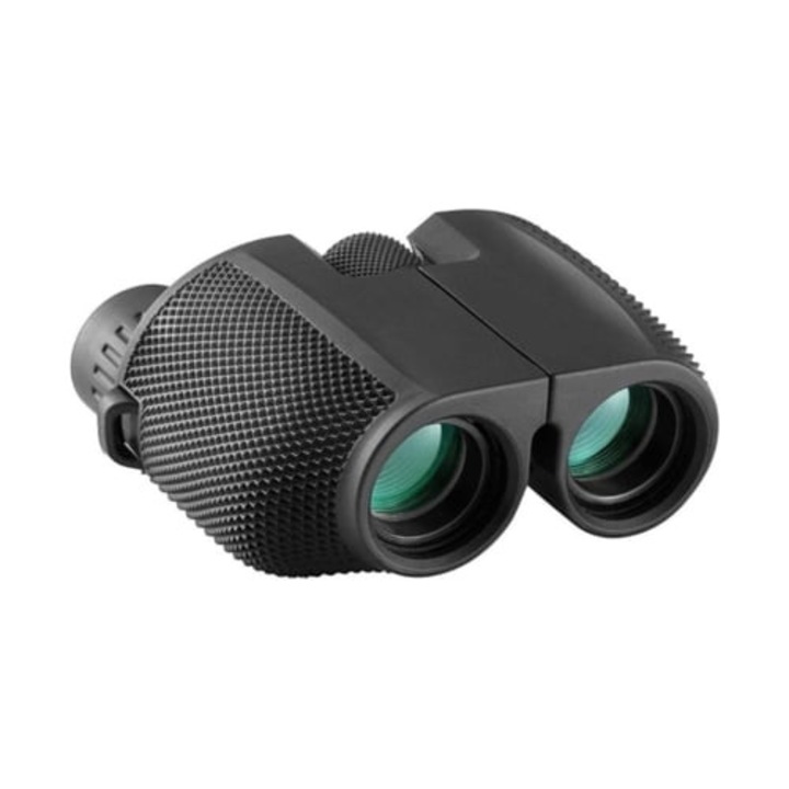 Binoclu compact 10x25, impermeabil, pliabil, negru