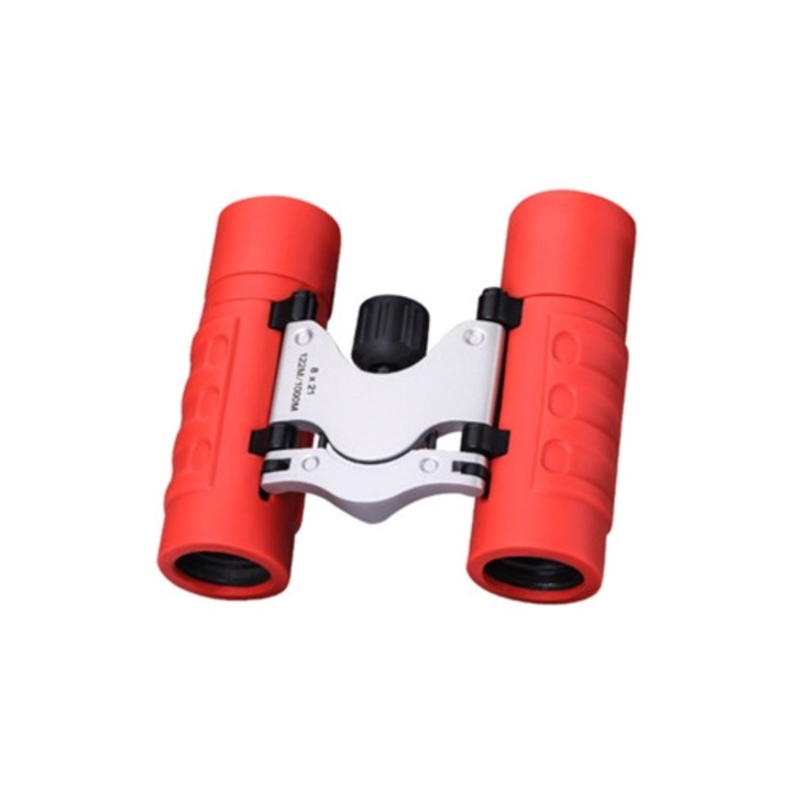 Binoclu pentru copii 8x21, impermeabil, rosu