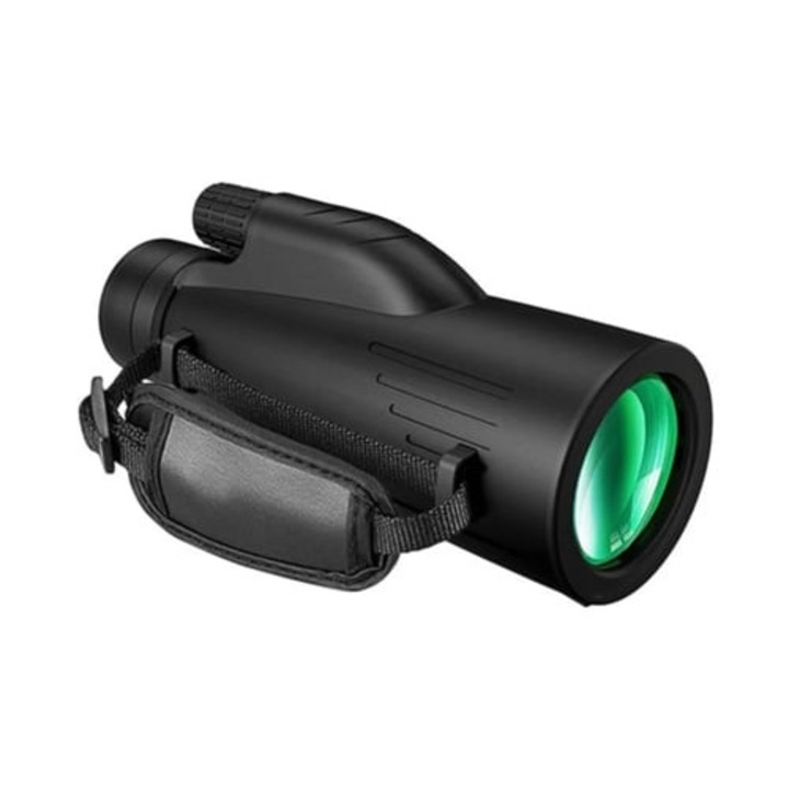 Telescop cu tub unic, negru, compact