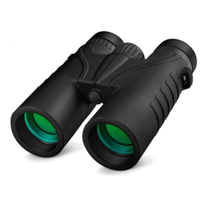 Binoclu 10x42 Bak4 Prisma, negru, pentru observarea pasarilor si sporturi