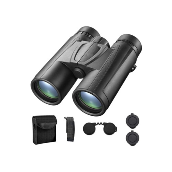 Binoclu 10x42, negru, pentru adulti, calatorii, sporturi, set