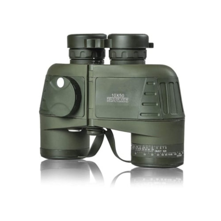 Binoclu militar marin 10x50, anti-ceata, cu busola, verde armata