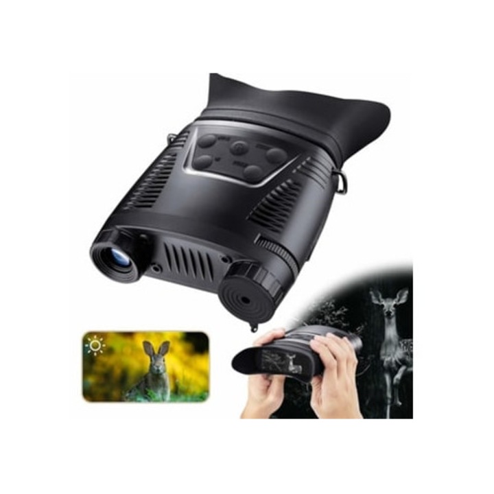 Binoclu digital cu vedere nocturna 2 7x 21mm, 32GB, 200m, negru