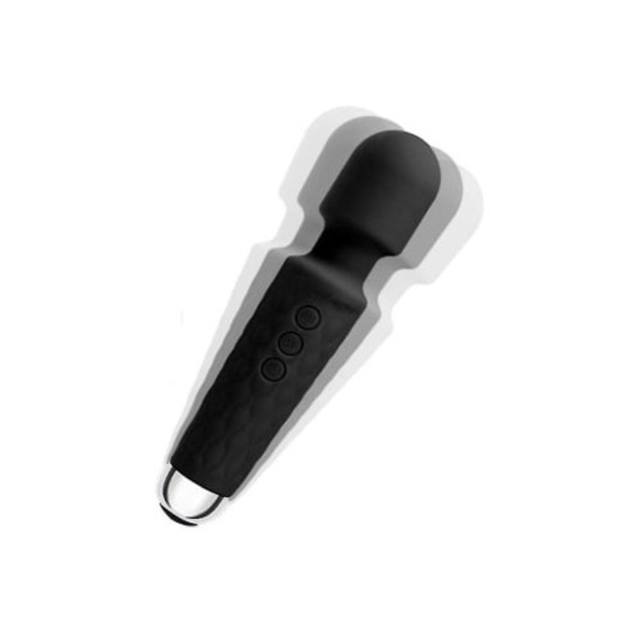 Pálcás vibrátor, 8 sebesség, 20 pulzálás, USB tölthető, vezeték nélküli, fekete