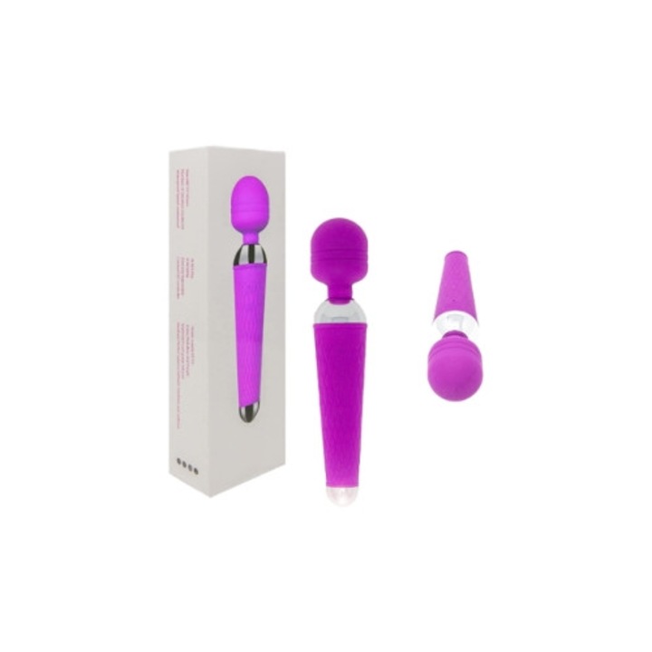 Vezeték nélküli masszírozó, 10 rezgésmód, lila