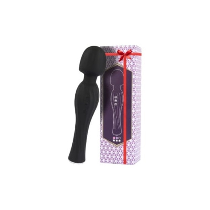 Vibrációs masszázspálca, 20 rezgésmód, 8 sebesség, fekete