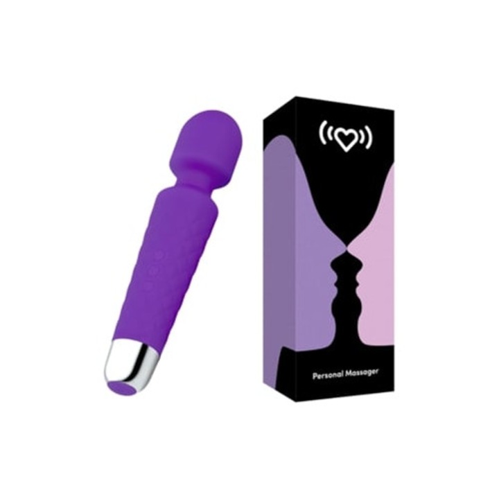 Vibrációs masszázspálca, személyes masszírozó, lila